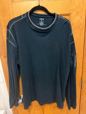 Kuhl Men's Long Sleeve Crew in Dark Teal with Contrast Stitching